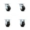 Service Caster 4 Inch Rubber on Steel Caster Set with Roller Bearings 2 Swivel 2 Rigid SCC SCC-30CS420-RSR-2-R420-2 - alternate 1